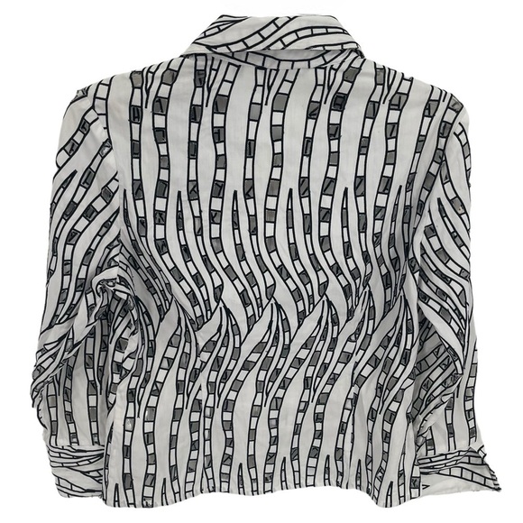 Samuel Dong Womens Jacket Small White Black Full Zip Black White Cutouts - Picture 2 of 11